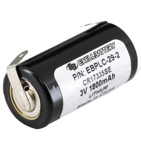 Exell Battery 3V Lithium PLC Computer Backup Battery Solder Tabs Replace CR17335SE-T EBPLC-29-2